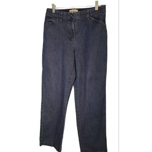 LL Bean Womens Jeans Size 8‎ Stretch Blue Denim Straight leg Flex Dark Wash